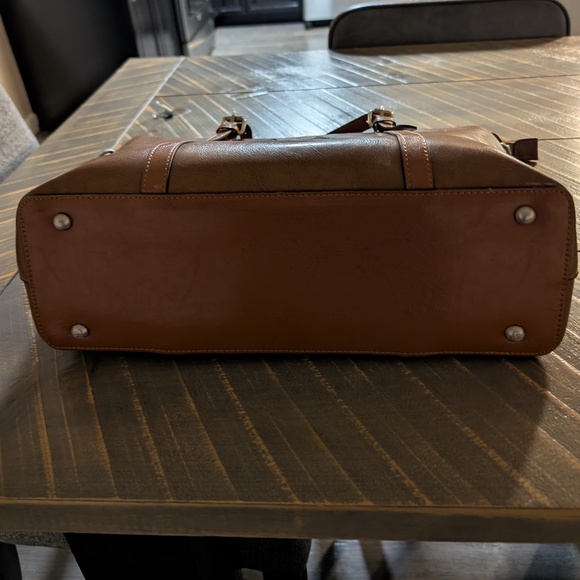 S-ZONE Women Genuine Leather Laptop Tote Bag - Picture 3 of 5